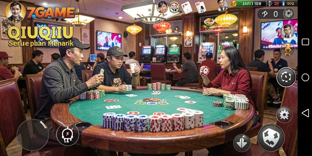 Tampilan gameplay QiuQiu yang seru dan interaktif dari 7GAME.