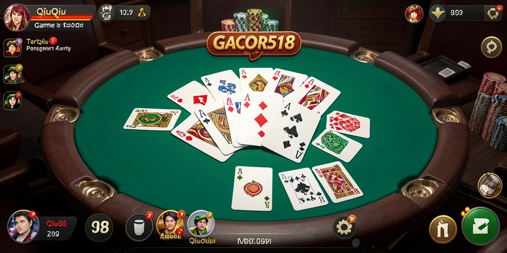 Tampilan seru dari gameplay QiuQiu di GACOR518.