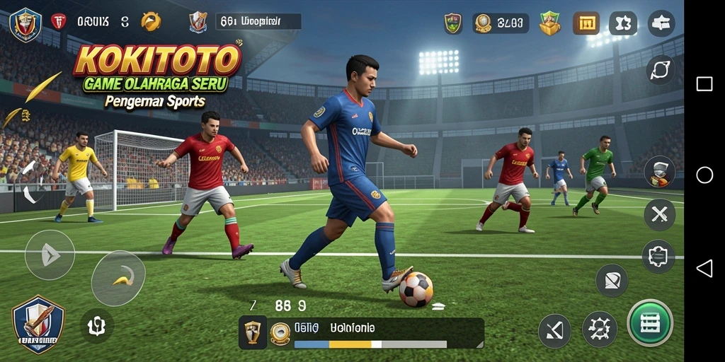 Screenshot KOKITOTO menampilkan gameplay olahraga yang mendebarkan.
