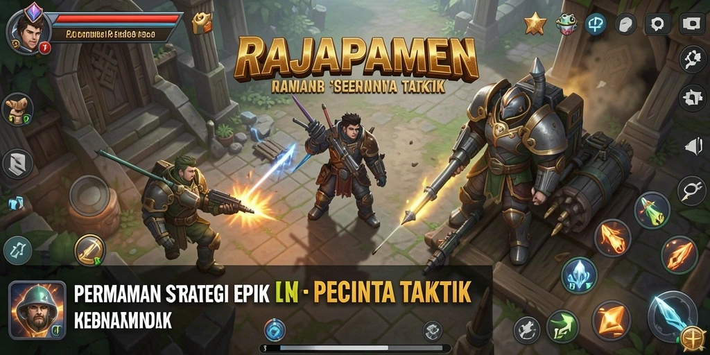 Tampilan gameplay RAJAPAMEN yang dinamis dan penuh strategi.