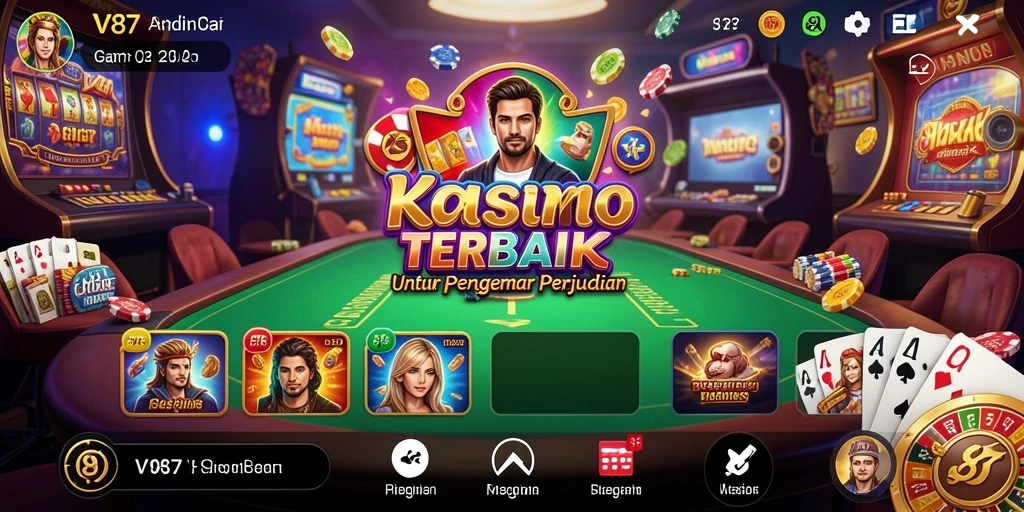 Tampilan gameplay V87 yang mengasyikkan dengan berbagai pilihan permainan Kasino.